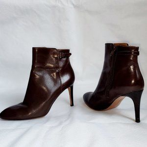 Nine West Powerhour Leather Boot - Dark Brown